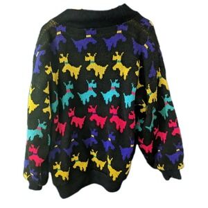 Vintage Jamie Women's Dog Jacket Sweater Lined, Pockets‎ Size S Probably 1980's